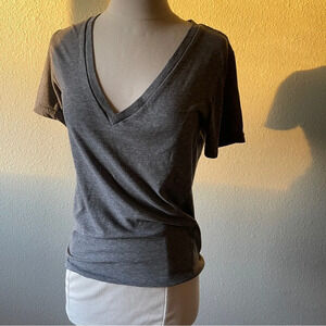 Trouve cotton grey soft  v neck t shirt women’s sz xs